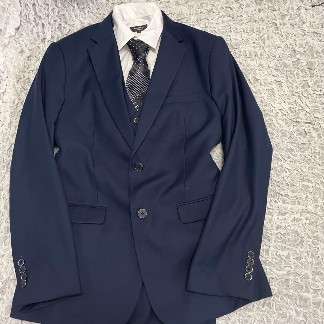 美品【3ピース】紺 ネイビー 3ピース スーツ ジャケット パンツ ベスト XL