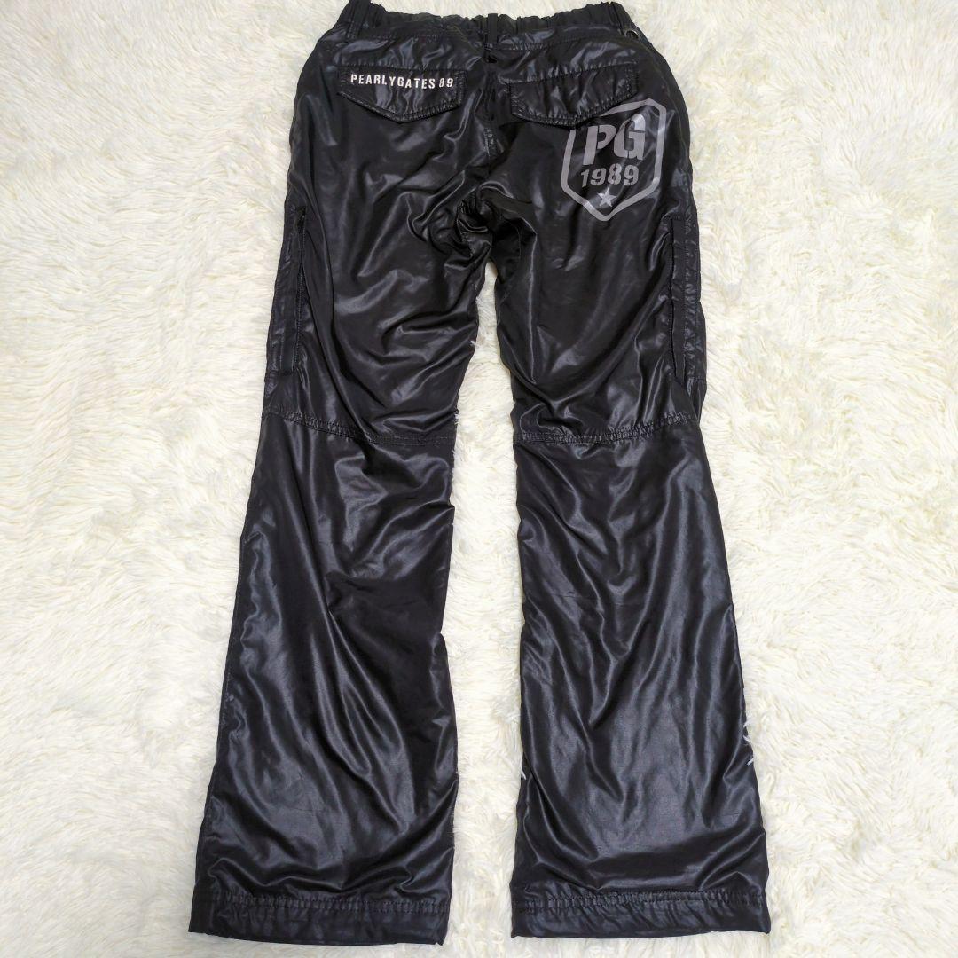 パーリーゲイツ ゴルフパンツ 防寒　ドローコード付き　防寒　ロゴ 　ブラック