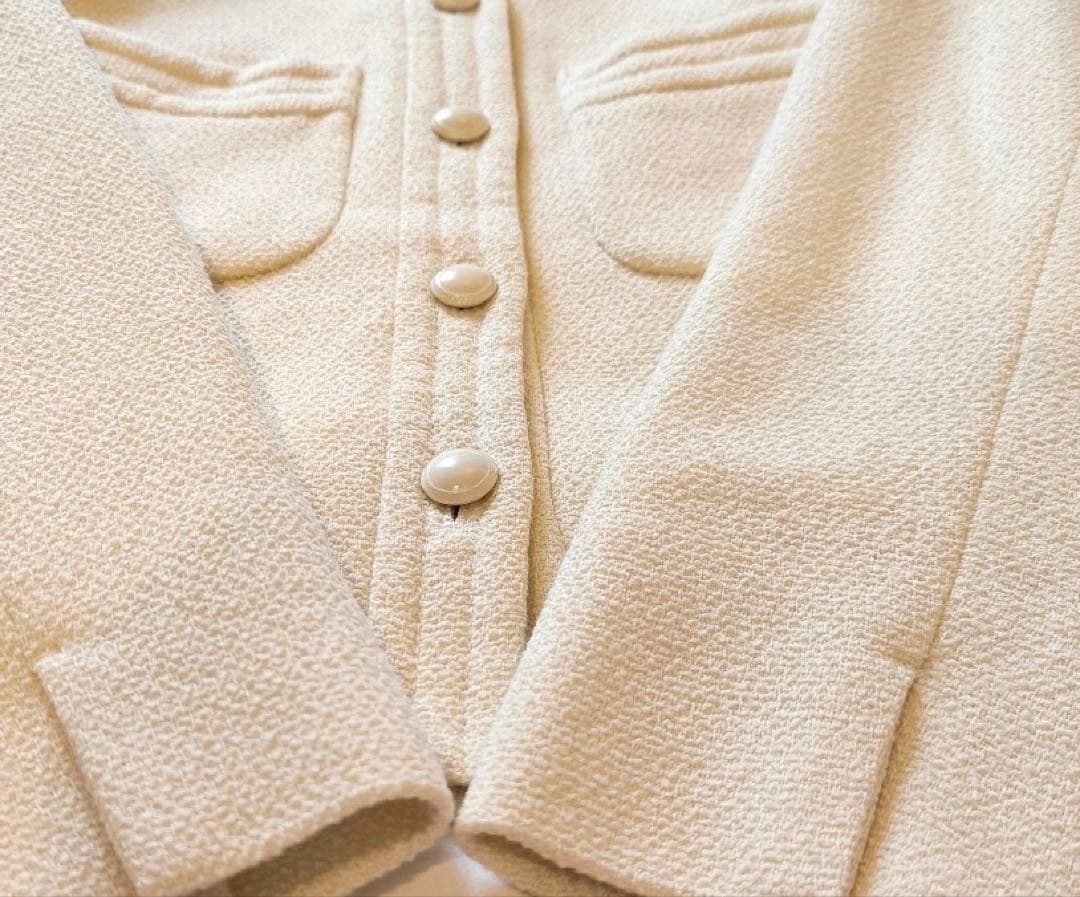 新品⭐︎ANAYIリングツィードノーカラージャケット アナイ