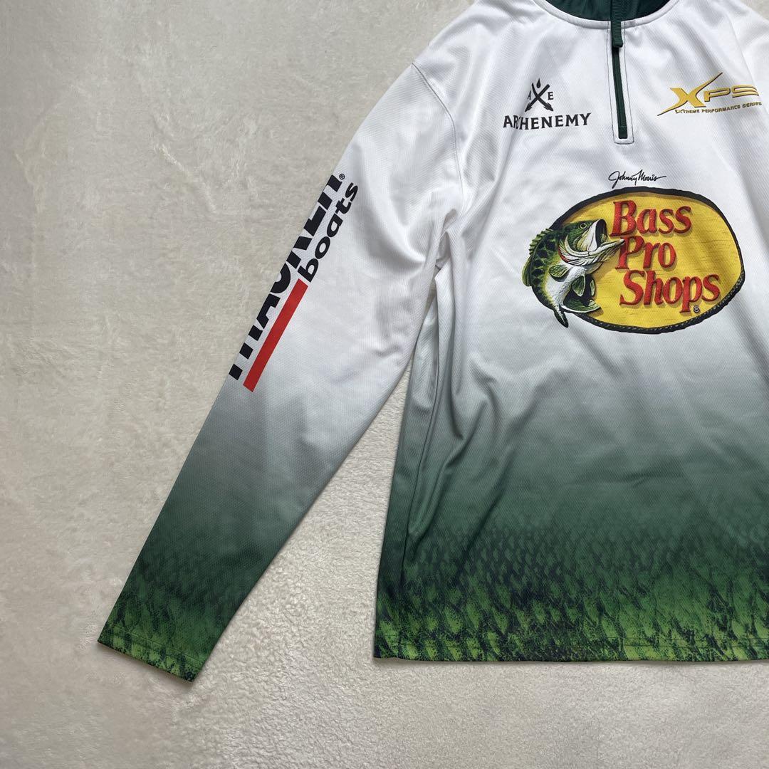 希少　バスプロショップス　フィッシングシャツ　釣り　長袖　ジップ　L〜XL