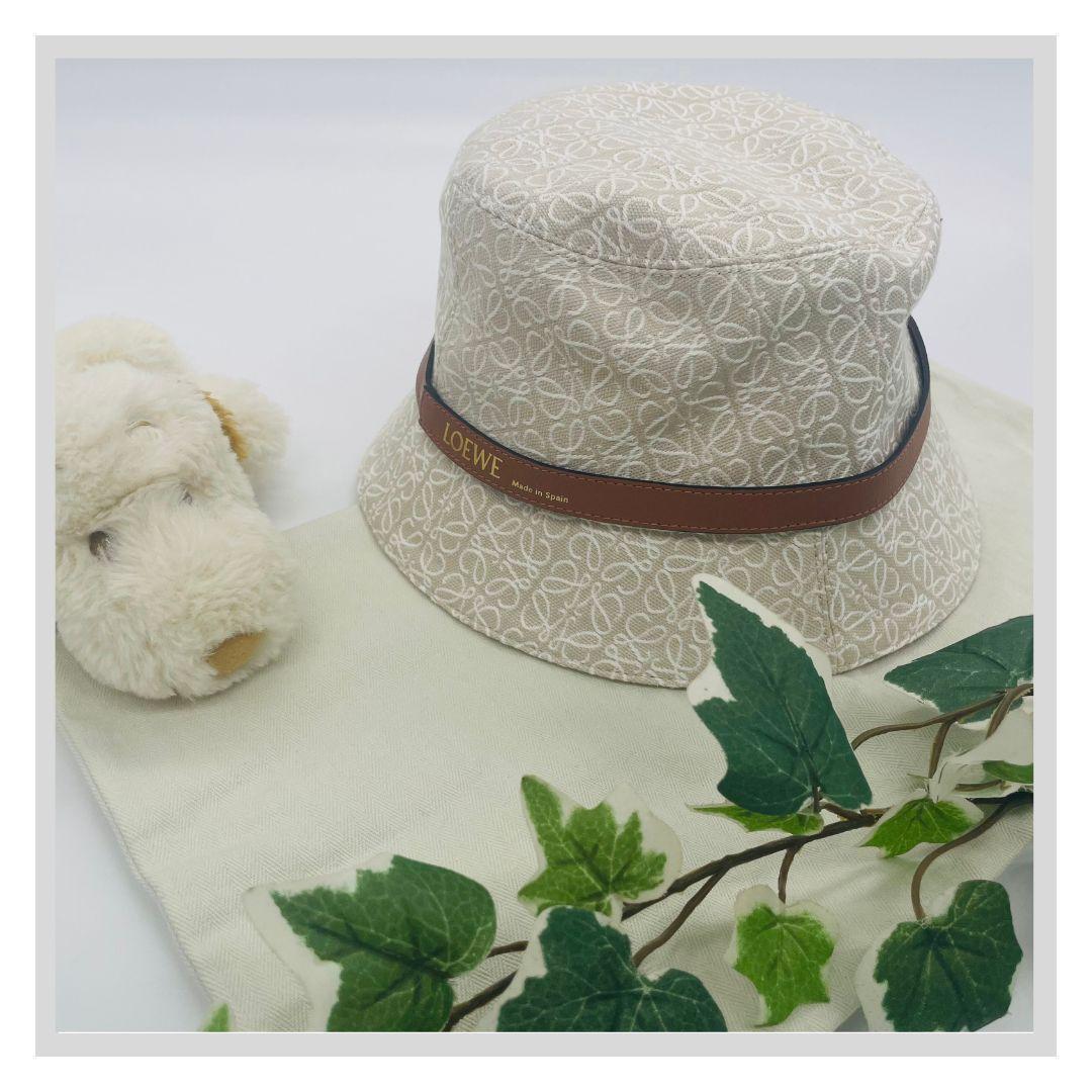 LOEWE ロエベ アナグラム バケットハット アイボリー キャンバス