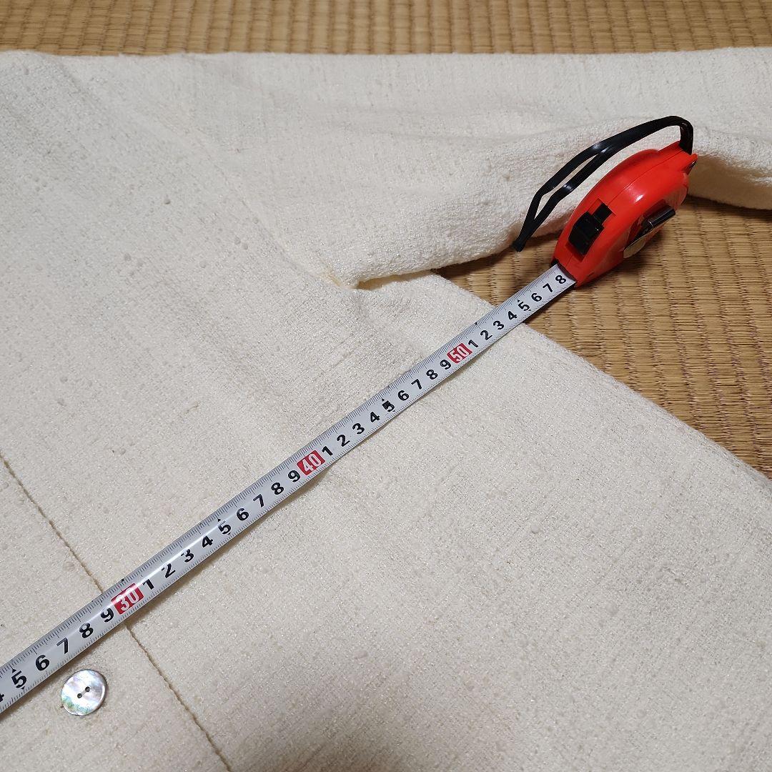 BEARDSLEY ホワイト ノーカラージャケット ツイード　美品