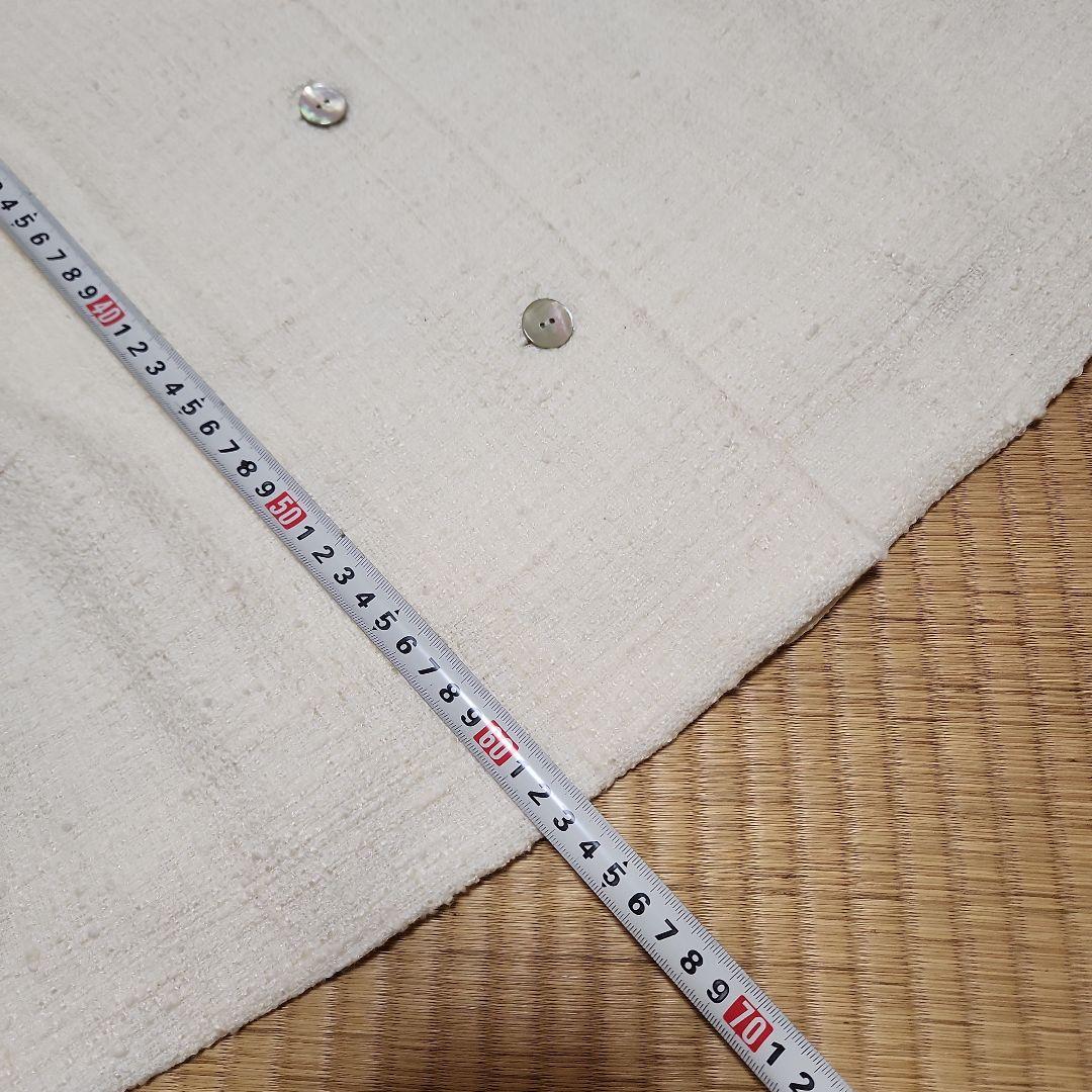 BEARDSLEY ホワイト ノーカラージャケット ツイード　美品