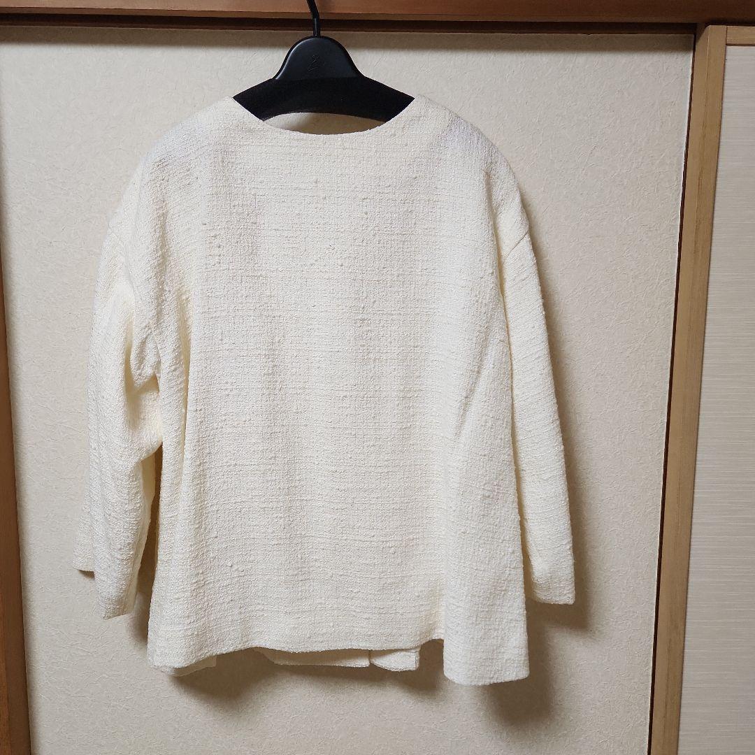 BEARDSLEY ホワイト ノーカラージャケット ツイード　美品