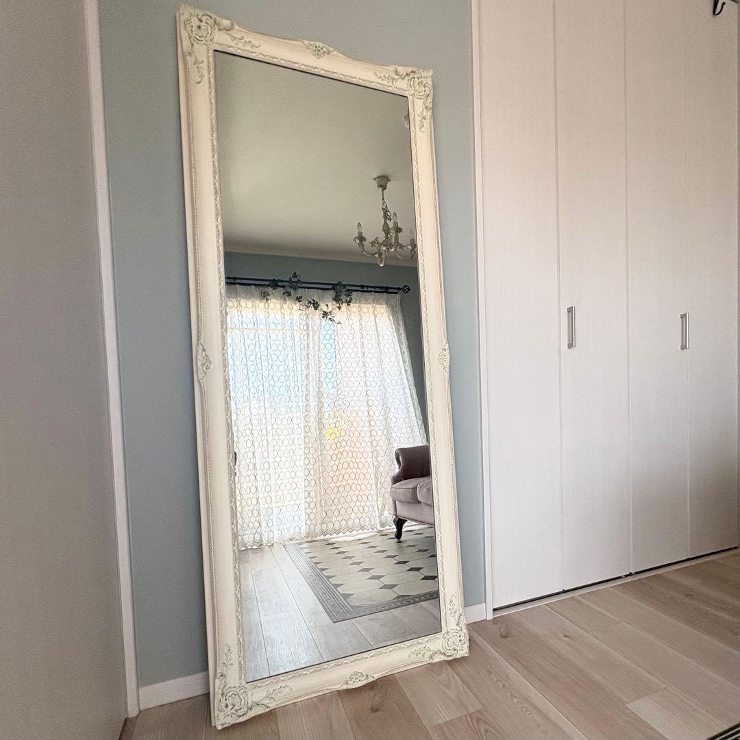 アンティーク調 姿見 スタンドミラー シャビーシック フレンチ♡