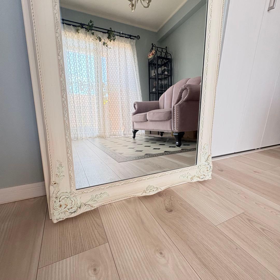 アンティーク調 姿見 スタンドミラー シャビーシック フレンチ♡