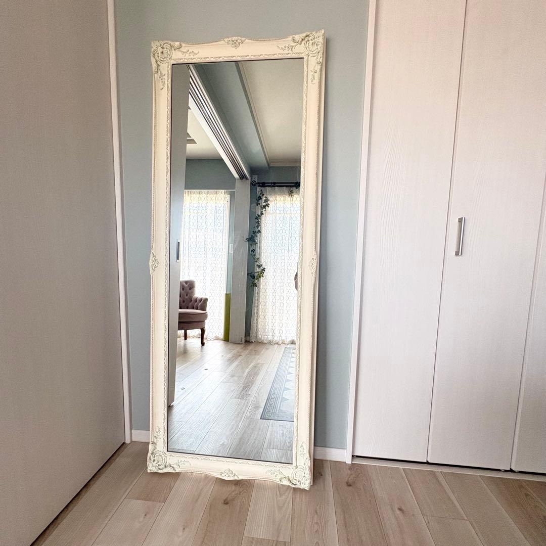 アンティーク調 姿見 スタンドミラー シャビーシック フレンチ♡