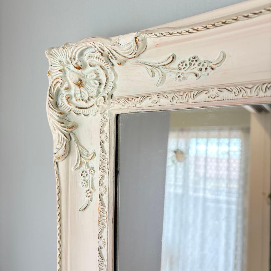 アンティーク調 姿見 スタンドミラー シャビーシック フレンチ♡