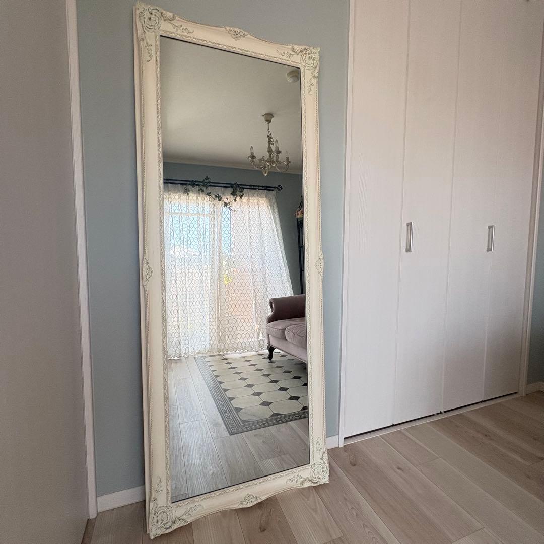 アンティーク調 姿見 スタンドミラー シャビーシック フレンチ♡