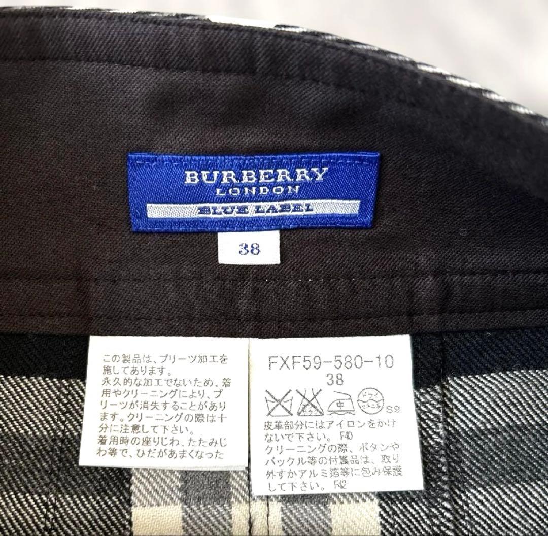 BURBERRY LONDON ブルーレーベルプリーツスカート　ウール100%
