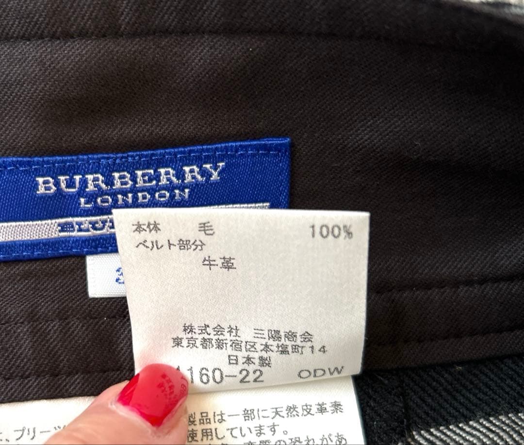 BURBERRY LONDON ブルーレーベルプリーツスカート　ウール100%