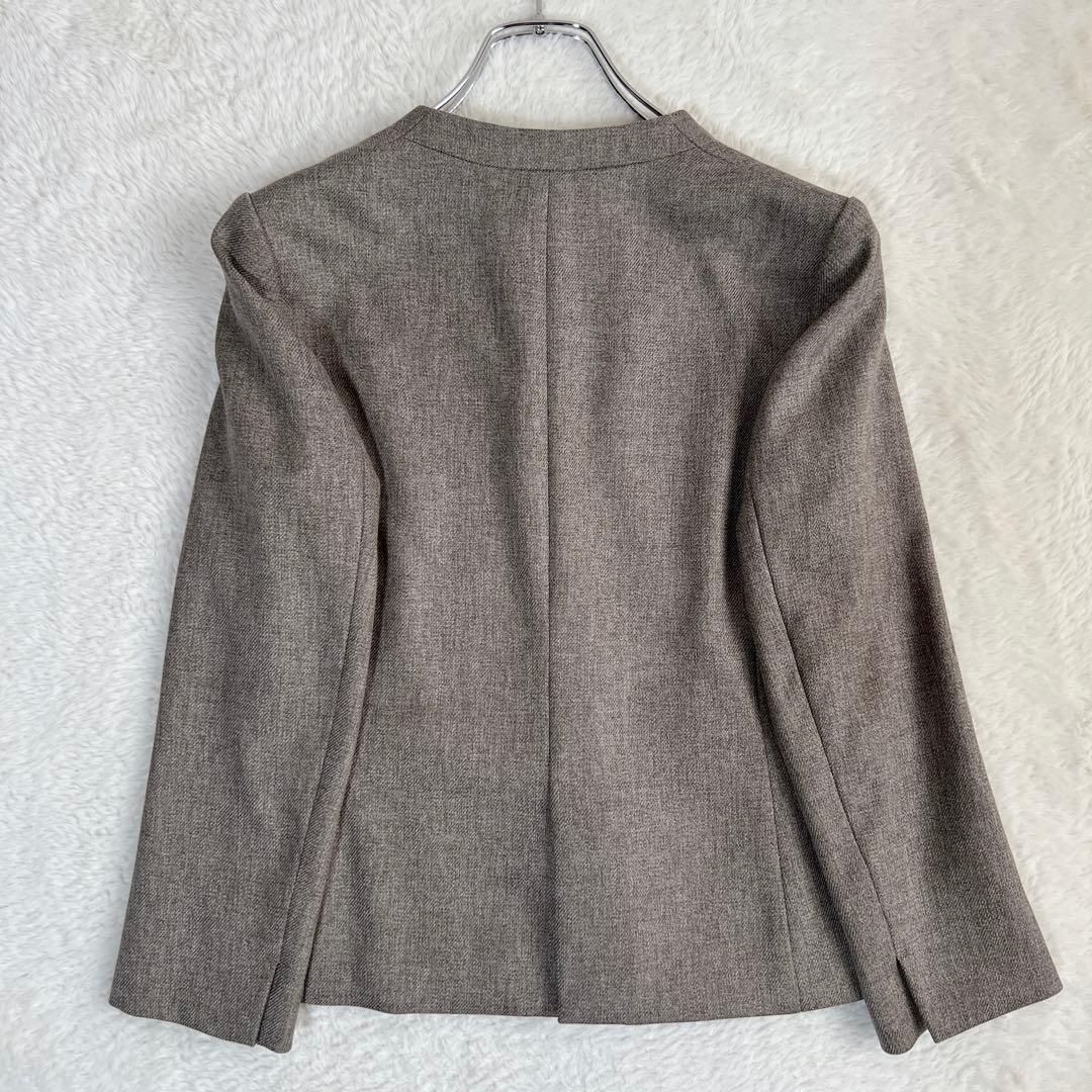 小さいサイズ✨23区 ウールライクカルゼ ノーカラー スカートスーツ 近年モデル