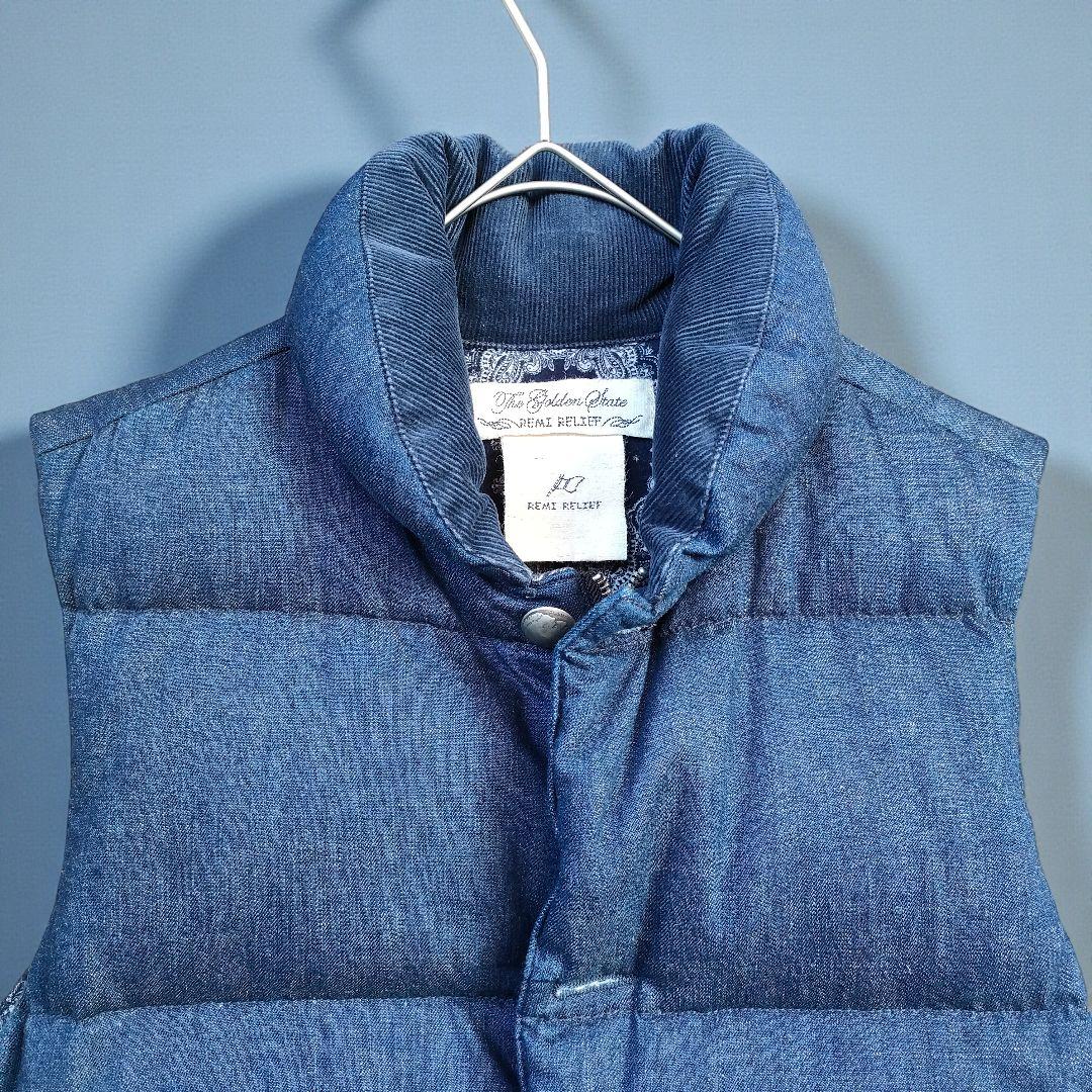 【未使用】REMI RELIEF デニムダウンベスト RN128390
