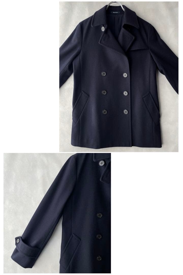 極美品✨アクアスキュータム 10万　ウールメルトン　ピーコート　M 8 ネイビー