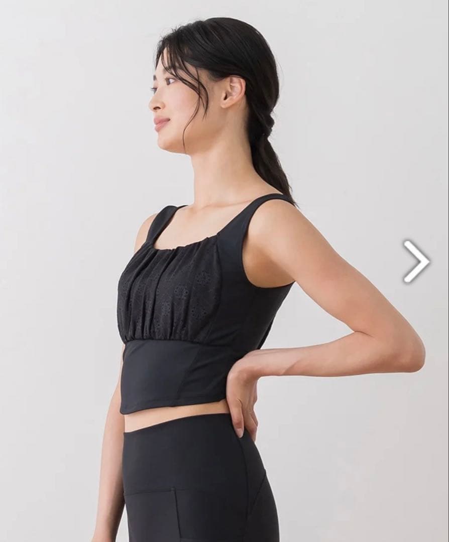 【サイズ完売品】【新品未使用】SUKALA フラワーレースブラトップ　黒　M