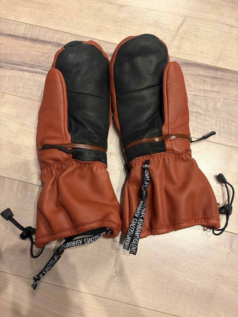 ASHRAM レザーミトングローブ ブラウン