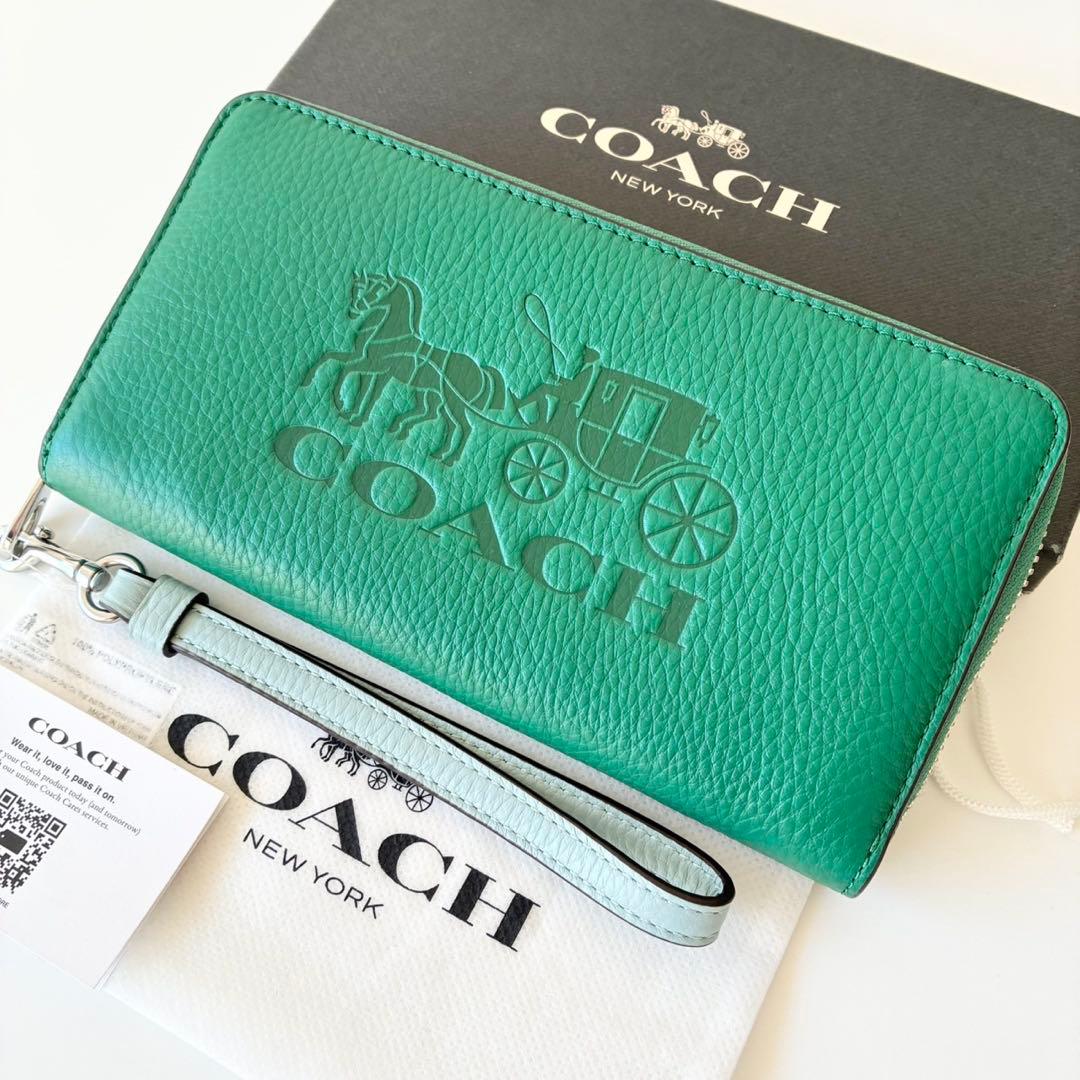 【新品】COACH 長財布 ホースアンドキャリッジ ジップ アラウンド 馬車