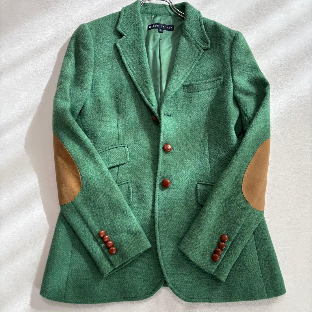 極美品 ラルフローレン[アルパカ混 エルボーパッチ くるみ]テーラードジャケット