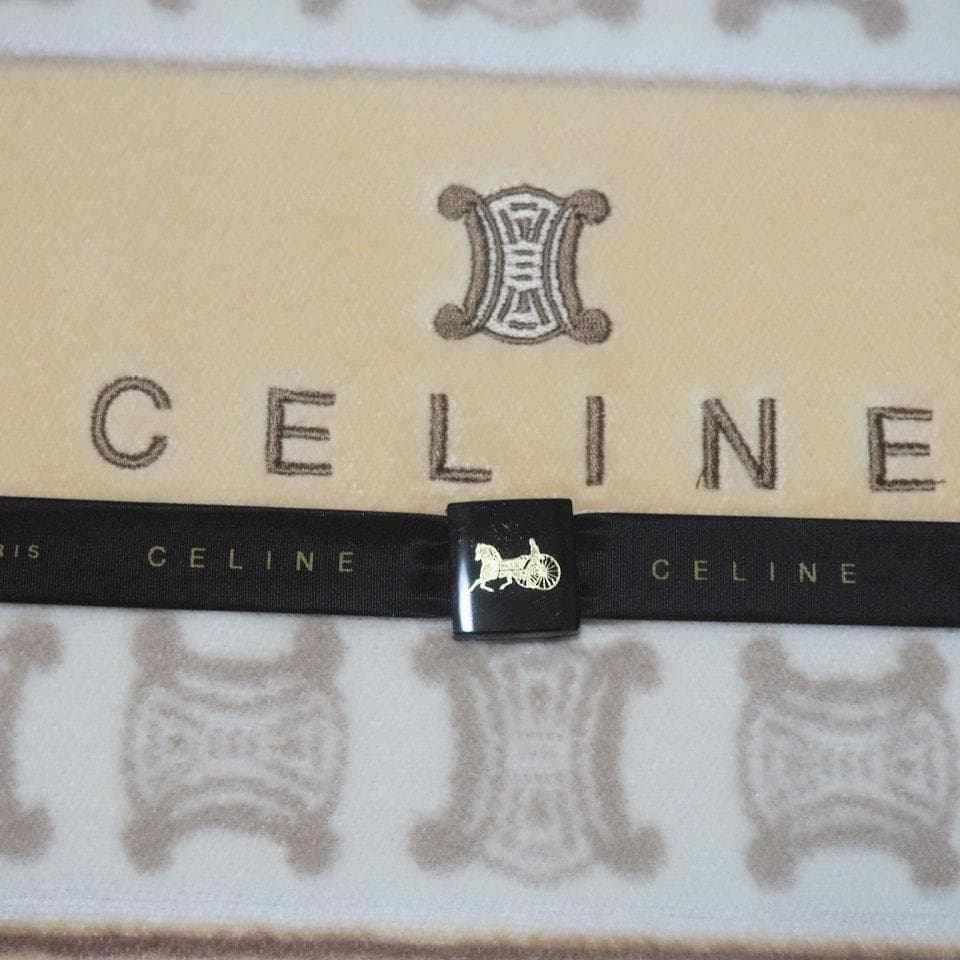 CELINE セリーヌ マカダム柄 綿毛布 シングル 140×200cm