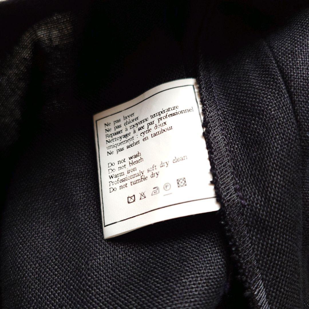 シャネル　ココマーク　金ボタン　リネン　ショート　ワイド　タック　パンツ