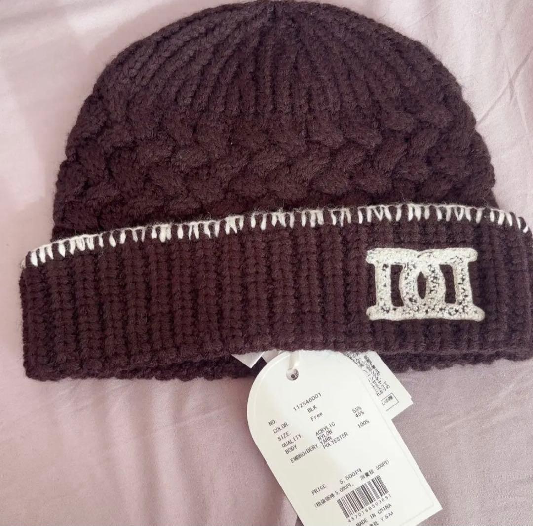 ダーリッチ DDロゴバスケットニットビーニー BLK