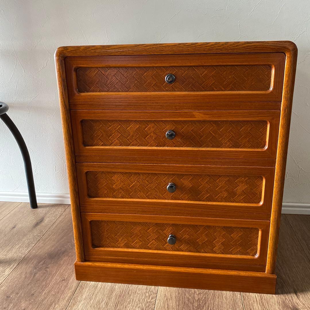 民芸家具　あじろ民芸　ミニチェスト　４段　木製　日本製