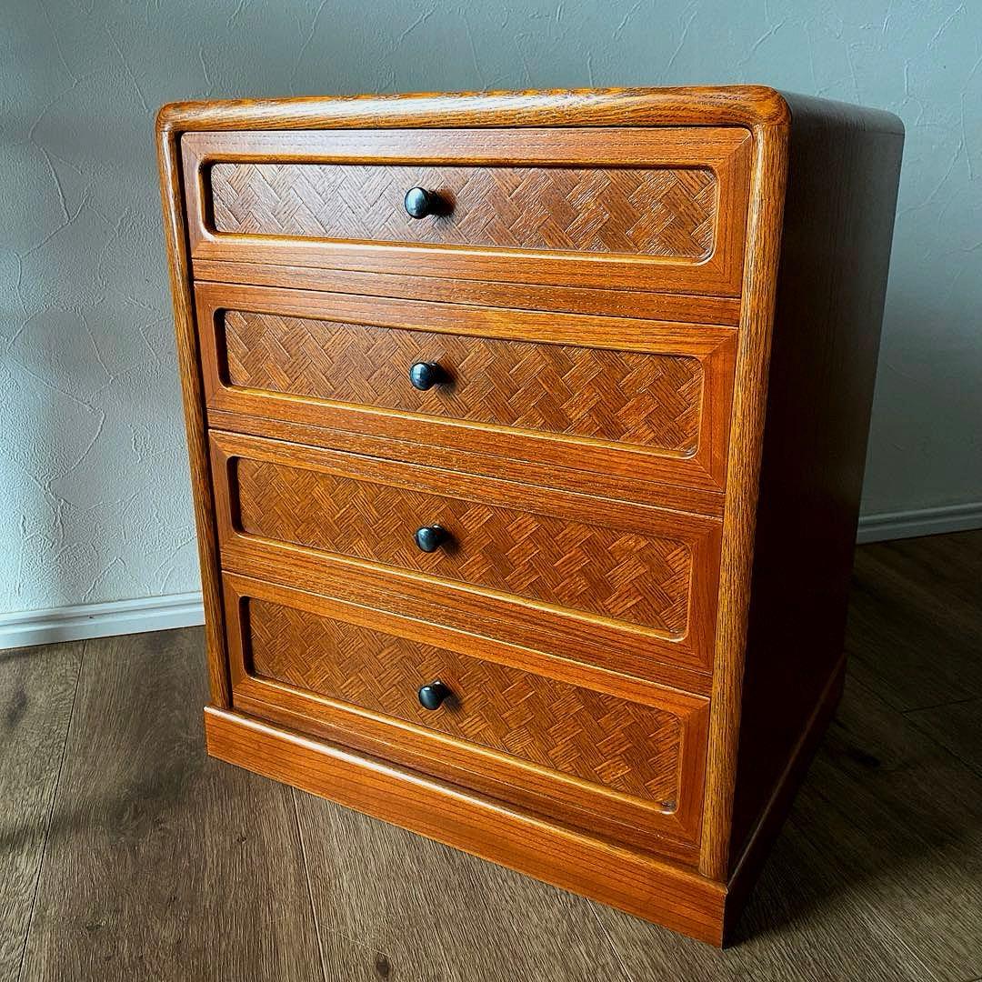 民芸家具　あじろ民芸　ミニチェスト　４段　木製　日本製