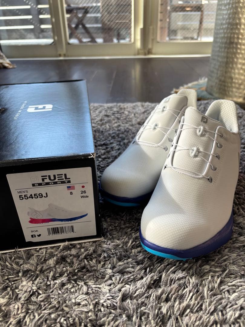新品FUEL ゴルフシューズ 55459J 26cm ホワイト/ピンク/ブルー