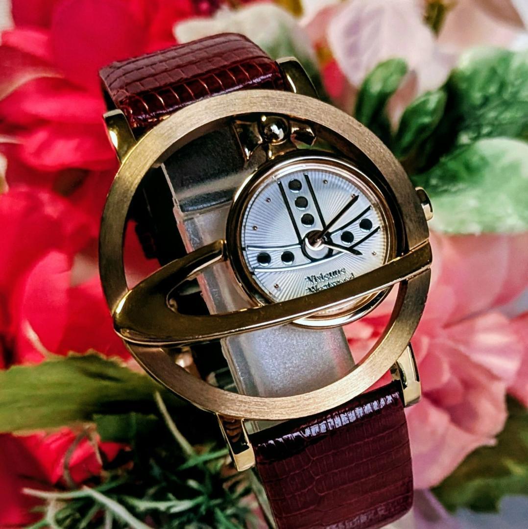 美品 ヴィヴィアンウエストウッド腕時計シルバー＆ゴールド惑星リング個性 英国