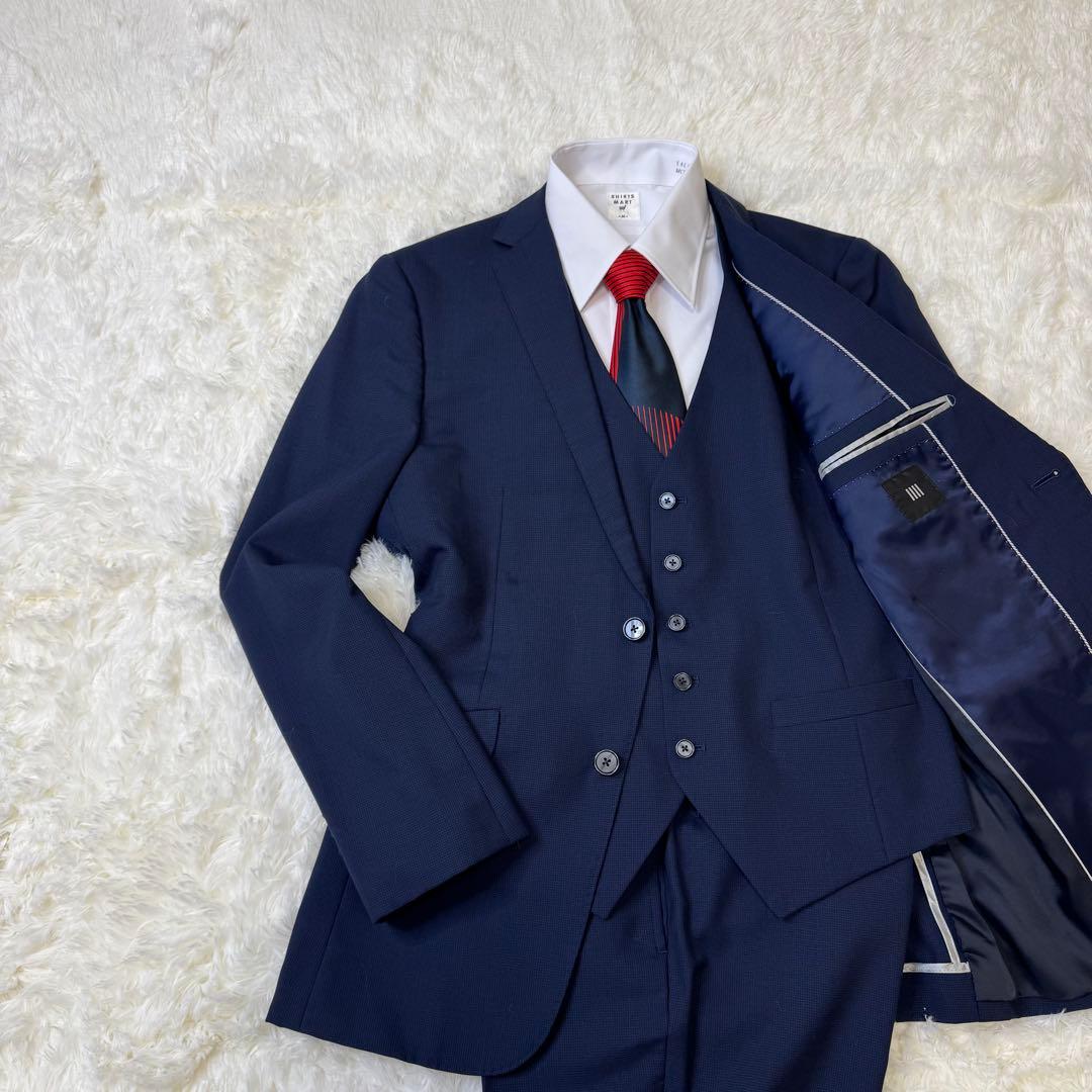 スーツセレクト　3ピース　スーツ　ネイビー　A6 L相当