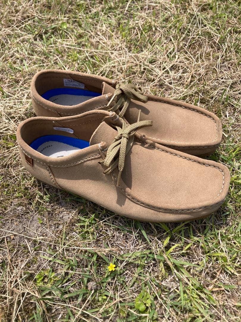 クラークス　ベージュ スエード モカシン　シェイカーラン　CLARKS