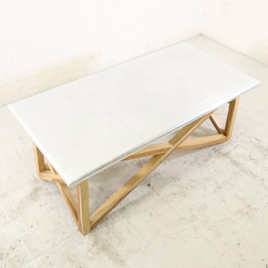 値下WTW マーベリックス コーヒーテーブル120cm アルミ シーシャムウッド