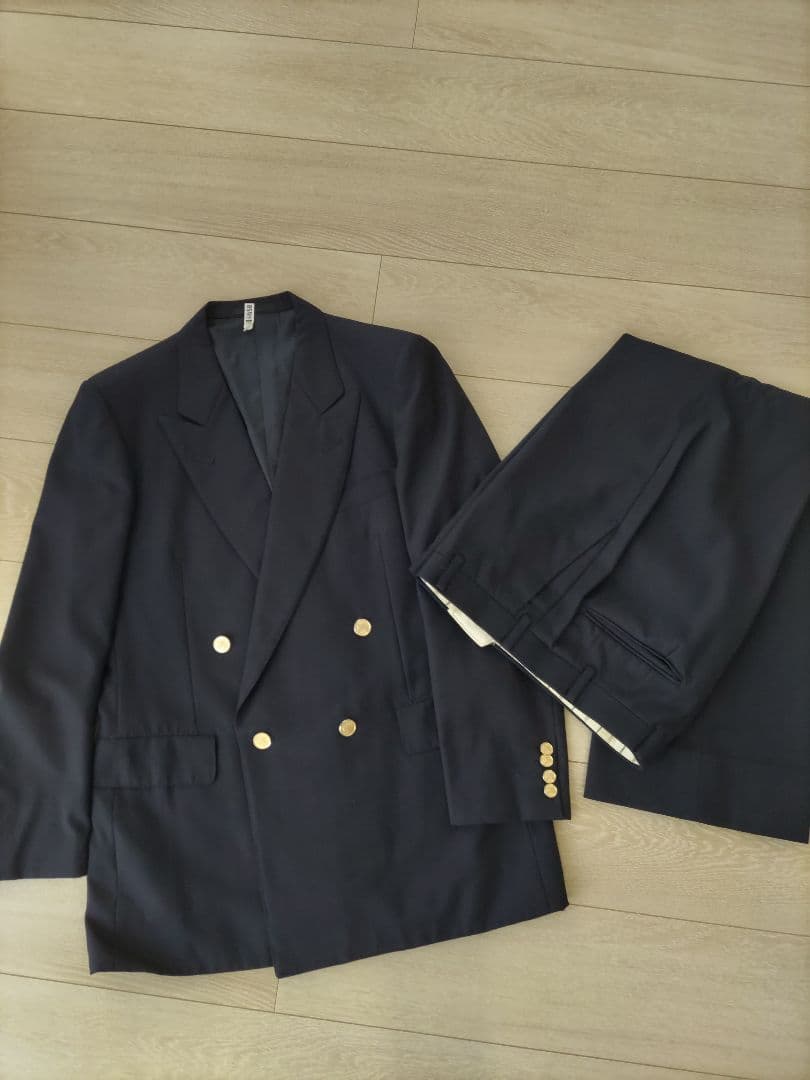 [Burberry]ネイビー ダブルブレスト ブレザー上下