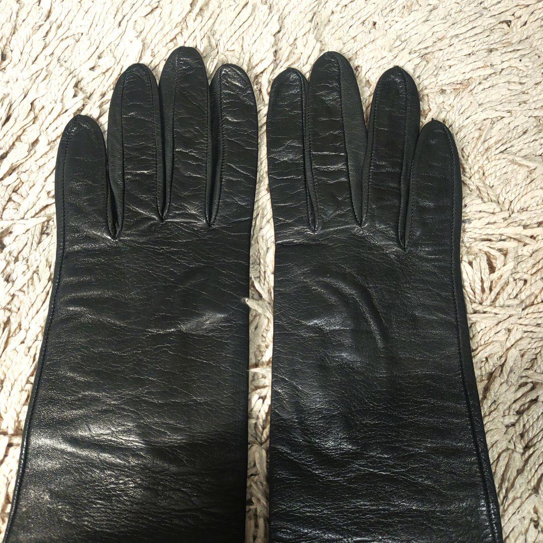 【ロング】セルモネータ　グローブ　本革　ブラック　レザー　sermoneta