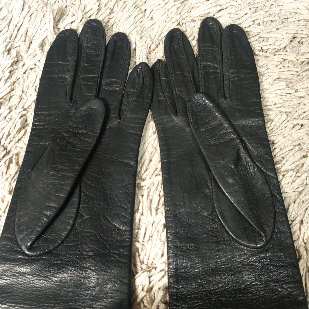 【ロング】セルモネータ　グローブ　本革　ブラック　レザー　sermoneta