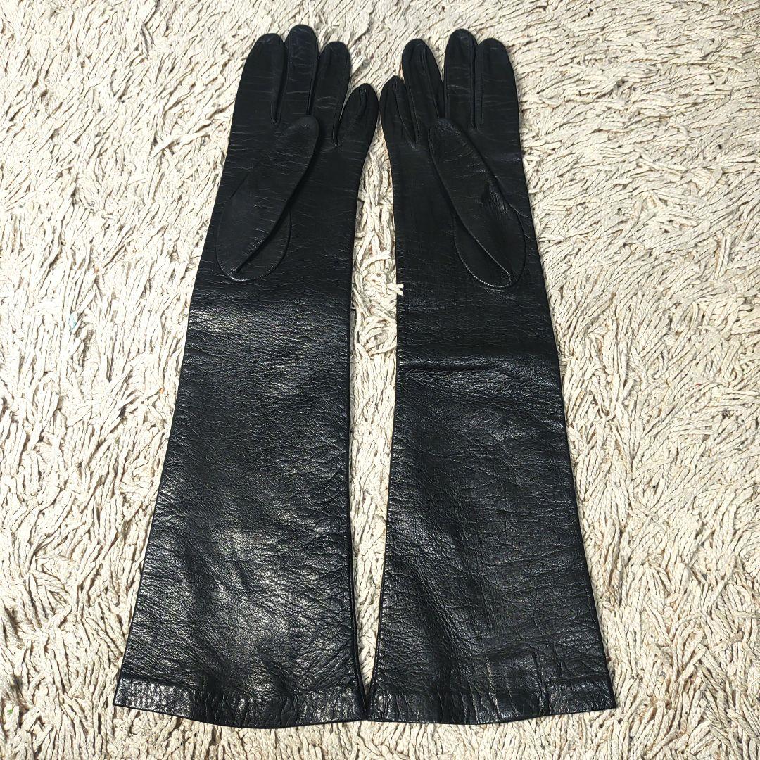 【ロング】セルモネータ　グローブ　本革　ブラック　レザー　sermoneta