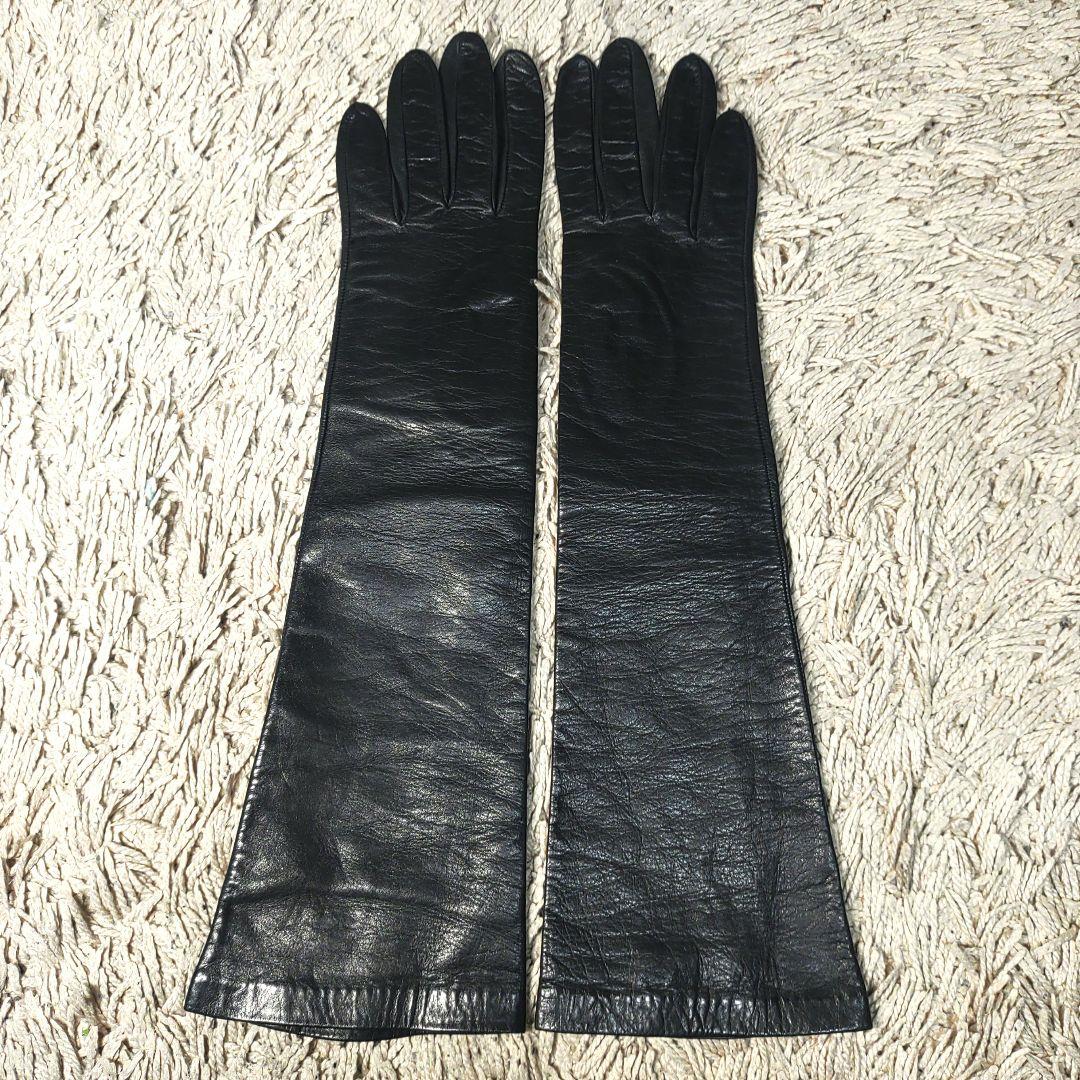 【ロング】セルモネータ　グローブ　本革　ブラック　レザー　sermoneta