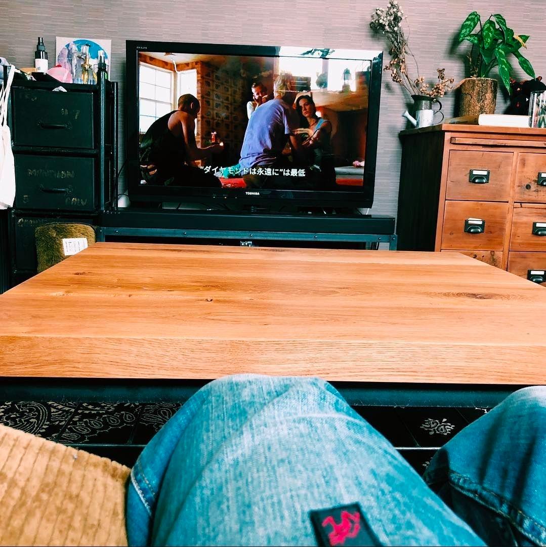 センターテーブル・ローテーブル TRUCK FURNITURE OAK IRON-LEG LOW TABLE