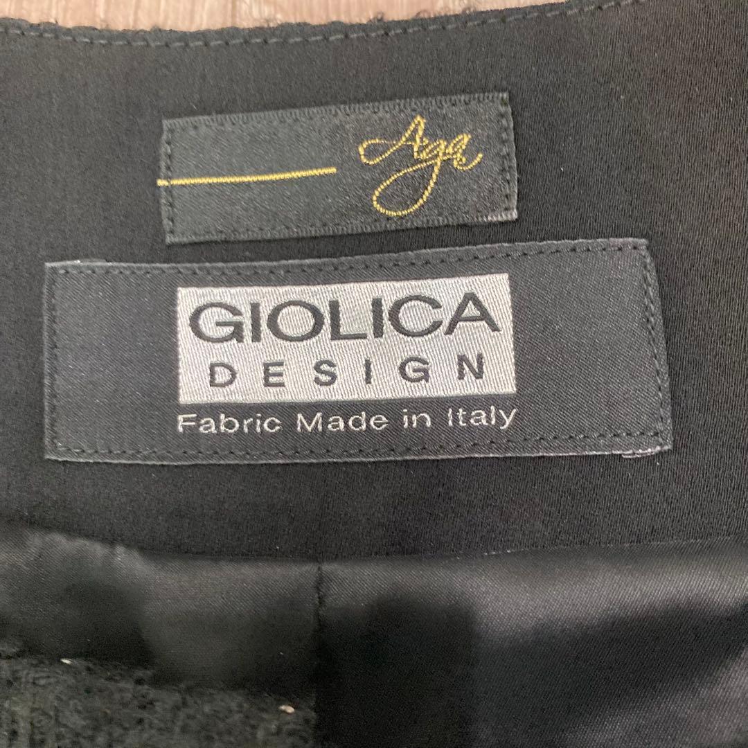 【新品タグ付き】Aga アーガ　GIOLICA ノーカラーツイードジャケット