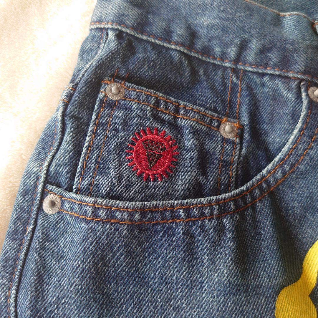 海外限定☆Icecream dog プリント デニムジーンズ ウォッシュ加工