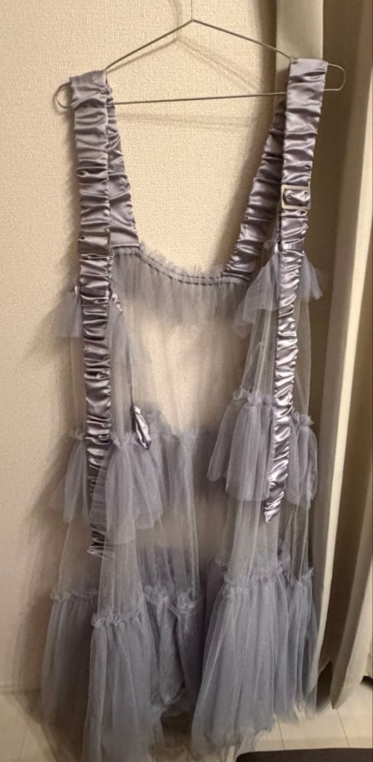 シースルーボリュームチュールデザインジレ ライトパープル