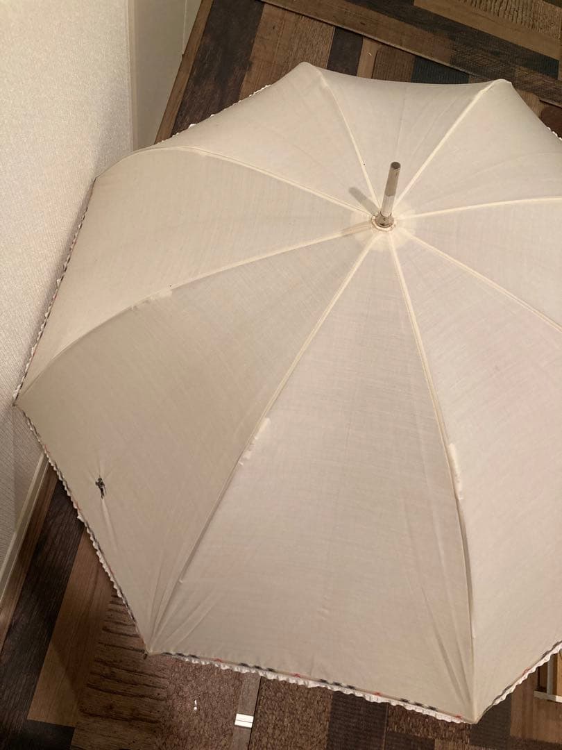極美　Burberry バーバリー　日傘　UV アイボリー×ベージュノバチェック