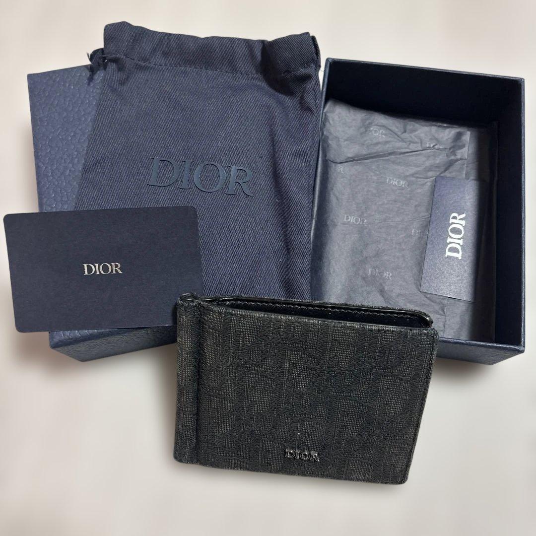 美品 Dior ブラック マネークリップ