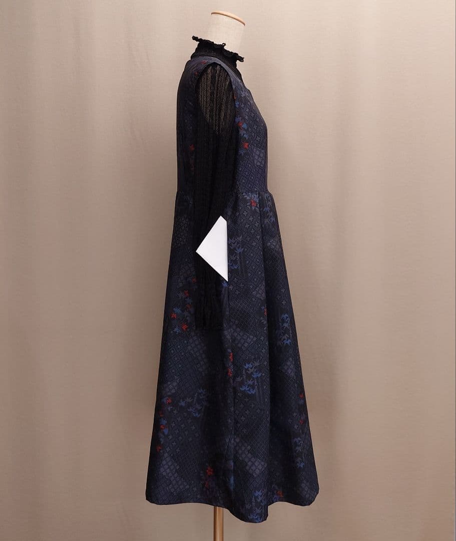 着物リメイク 配色ジャケットとプリーツワンピース