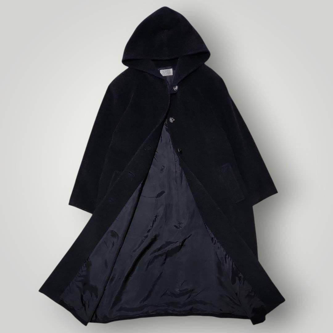 【美品級】東京スタイル アンゴラ マキシ丈 スーパーロングコート L フード付