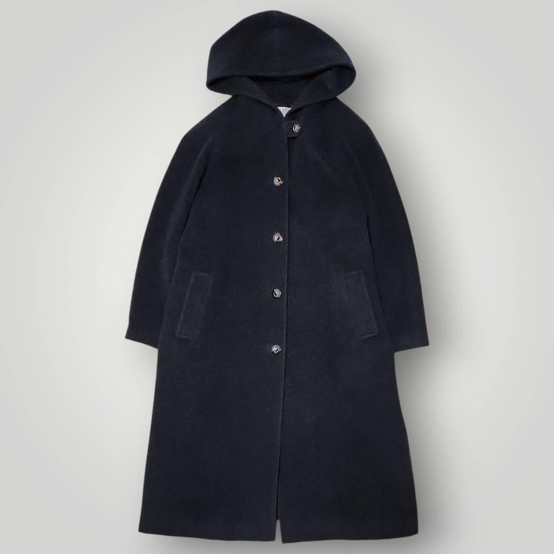 【美品級】東京スタイル アンゴラ マキシ丈 スーパーロングコート L フード付