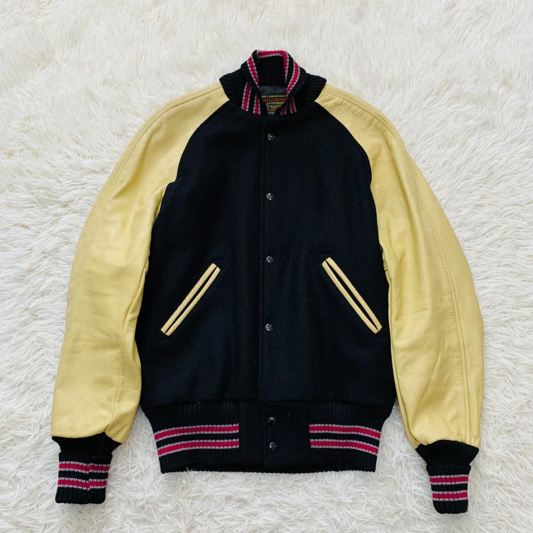 USA製 SKOOKUM アワードジャケット 袖レザー スタジャン 36