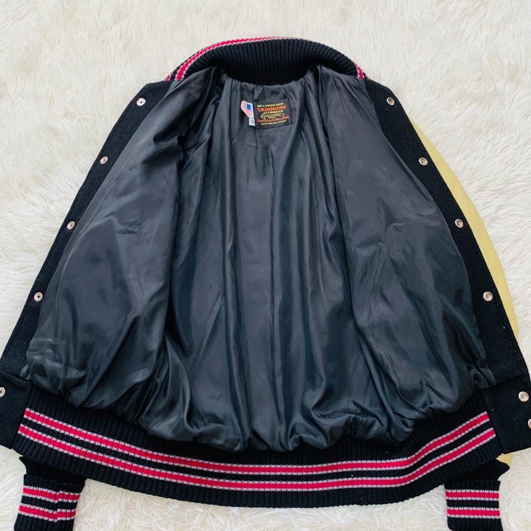 USA製 SKOOKUM アワードジャケット 袖レザー スタジャン 36