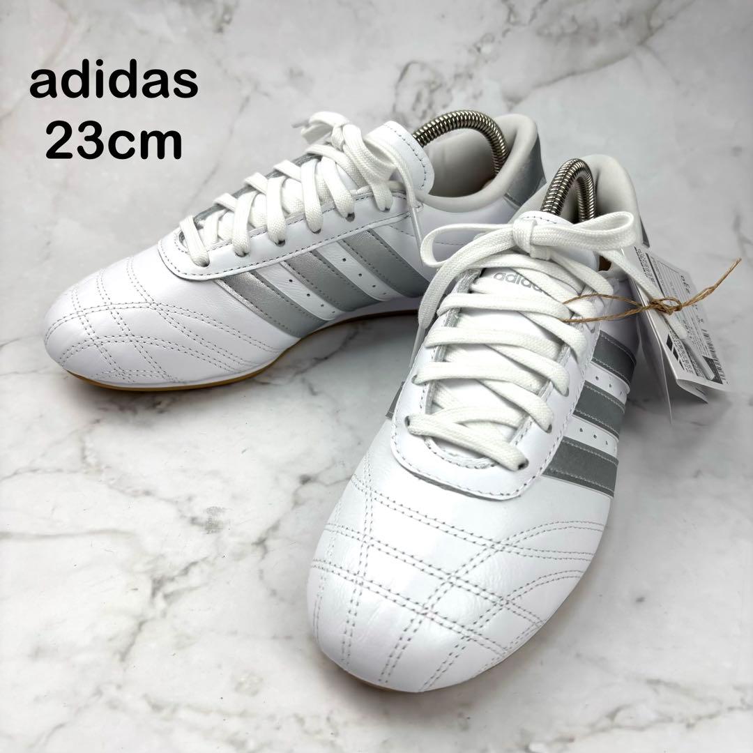 【新品】adidas テコンドー シューレース スニーカー 23 レザー 白