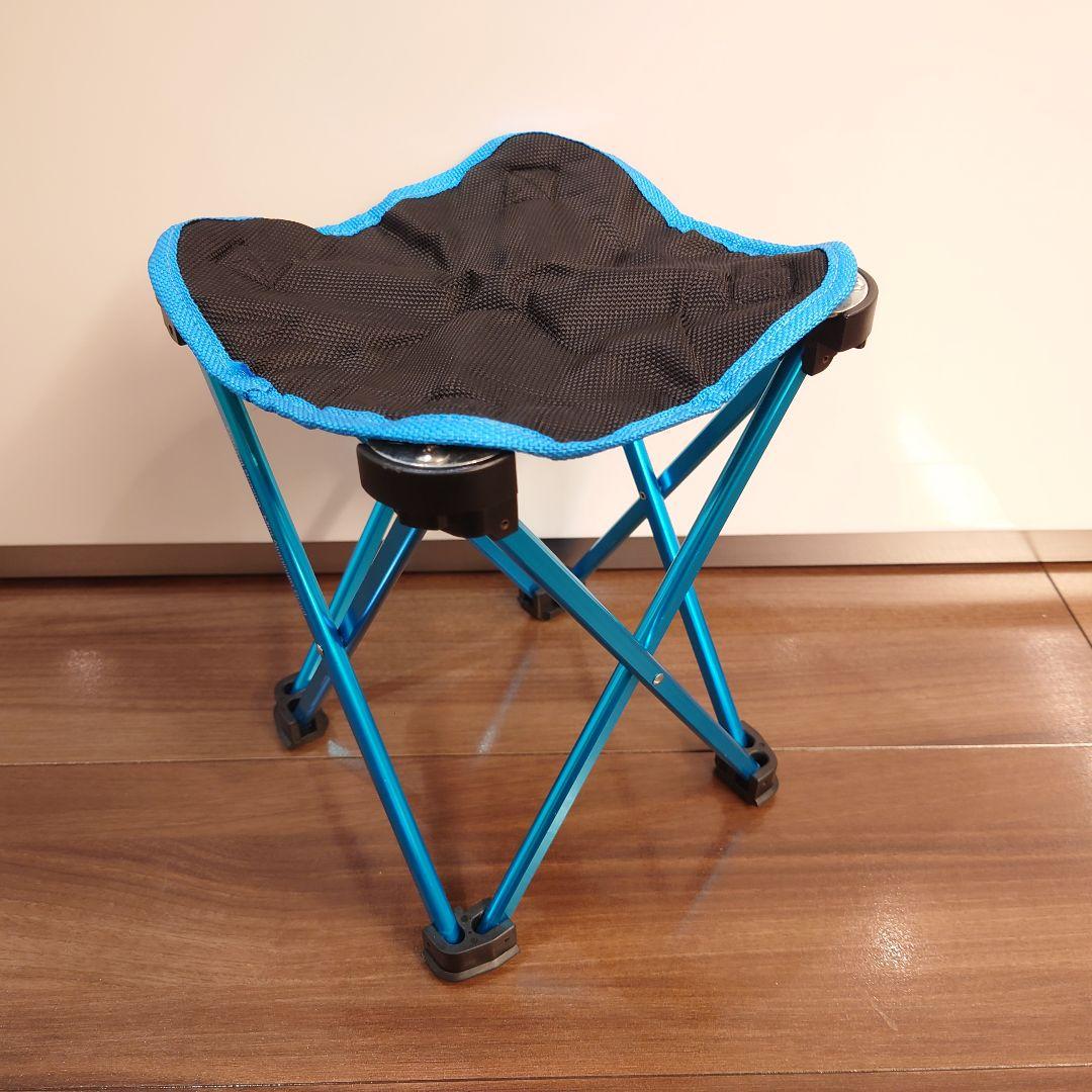 折りたたみスツール 青黒